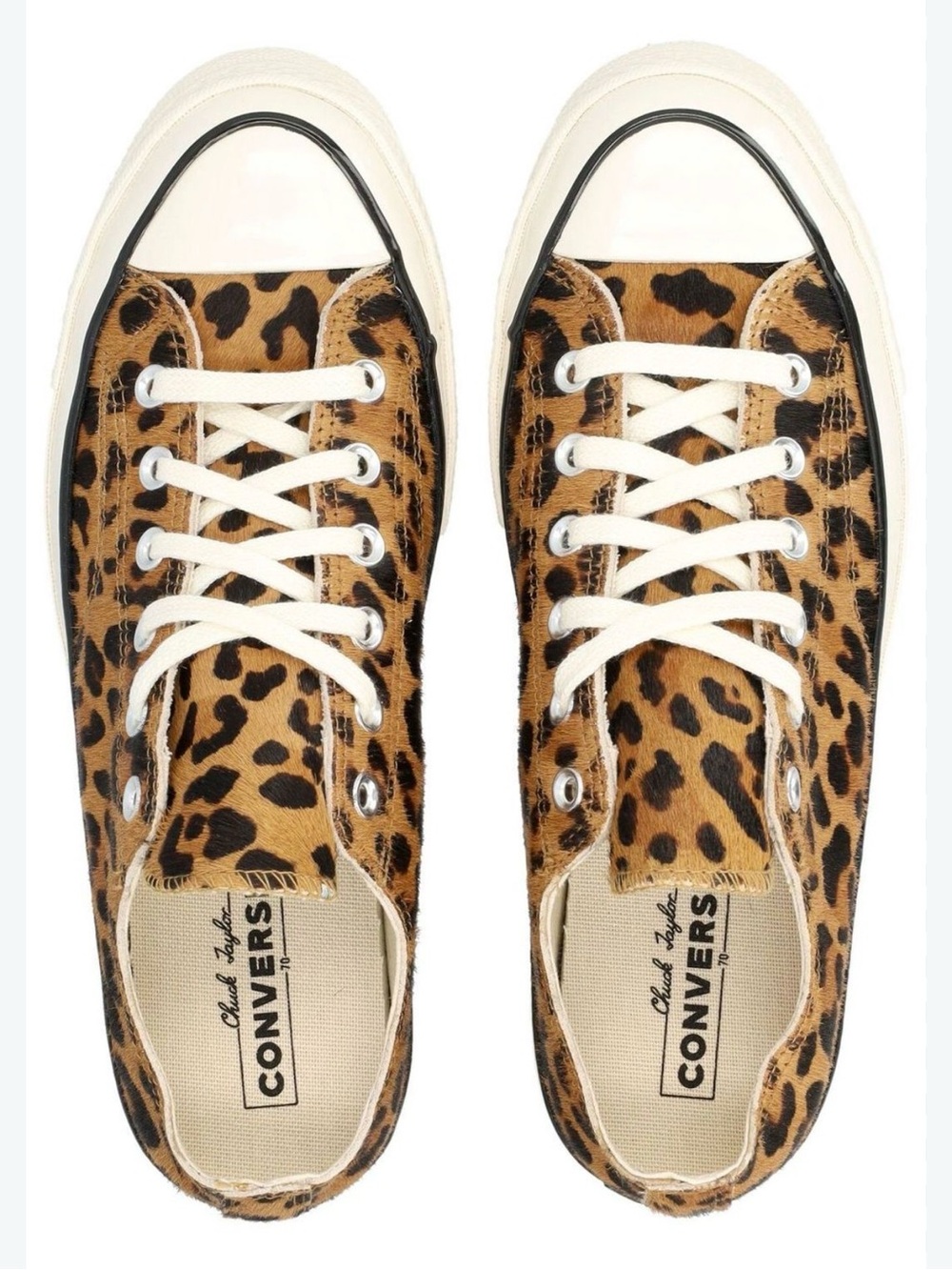 Converse Low Top Sneakers in Leopard Print with White Accents